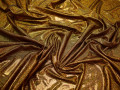 Трикотаж диско золотого цвета полиэстер ГГ29