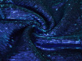 Сетка с синими пайетками полиэстер ГБ416