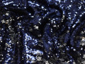 Сетка с синими и черными пайетками полиэстер ГБ424