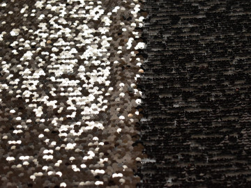 Сетка с серебряными и черными пайетками полиэстер ГБ423