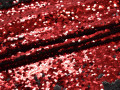 Сетка с красными и черными пайетками полиэстер ГБ48