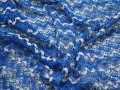 Трикотаж синий белый зигзаг полиэстер АД61