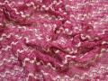 Трикотаж розовый белый зигзаг полиэстер АД69
