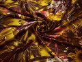 Атлас коричневый с цветочным узором полиэстер ББ520