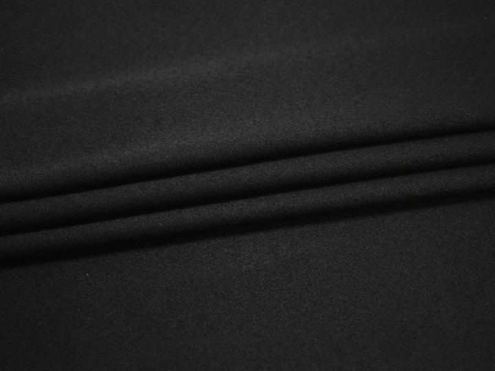 Костюмная черная ткань шелк полиэстер ВЕ176