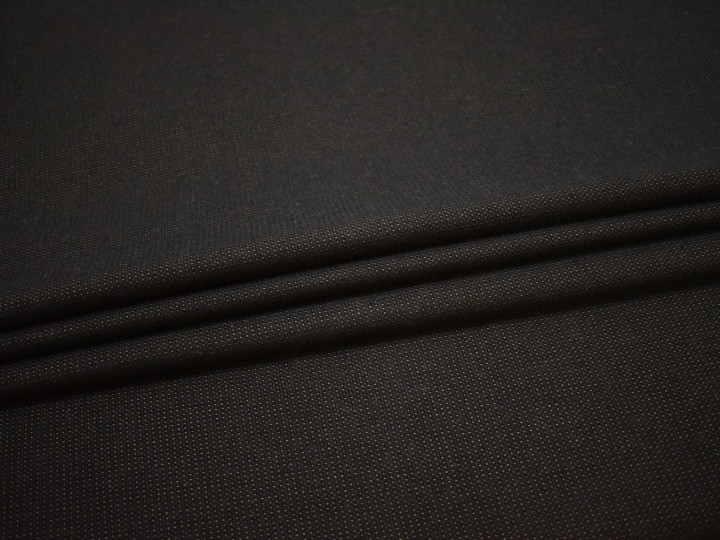 Пальтовая черная коричневая ткань шелк хлопок полиэстер ГЖ446