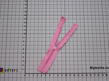 Неразъёмная молния розового цвета 10 см тип 3 М5Р65