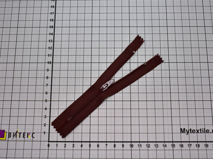 Неразъёмная молния бордового цвета 12 см тип 3 пластик М5Р619