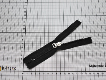 Неразъёмная молния черного цвета 14 см, тип 5, пластик М5Р633