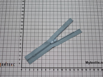 Неразъёмная молния серо-синего цвета 12 см, тип 3, пластик М5Р625
