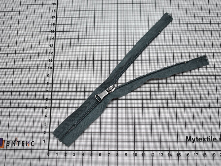 Неразъёмная молния серого цвета 16 см, тип 3, пластик М5Р542