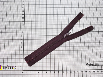 Неразъёмная молния бордового цвета 16 см, тип 3, пластик М5Р537