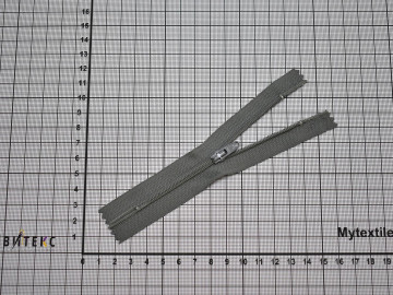Неразъёмная молния серого цвета 12 см, тип 3, пластик М5Р512