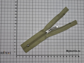 Неразъёмная молния оливковая 16 см тип 5 пластик М5Р36