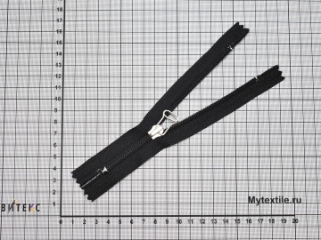 Неразъёмная молния черная 16 см тип 5 пластик М5Р317