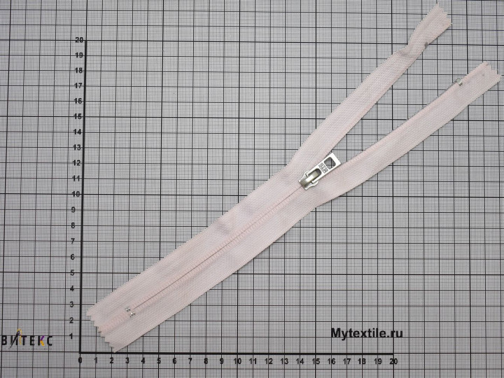 Неразъёмная потайная молния розовая 26 см тип 7 спираль М5Р226