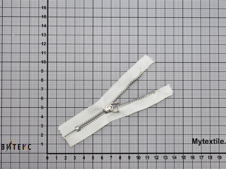 Неразъёмная молния металл белая 10 см тип 3 спираль М6Р127