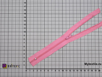 Неразъёмная молния розовая 20 см спираль пластик М4Р316