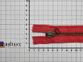 Неразъёмная молния металл красная 16 см спираль М6Р426