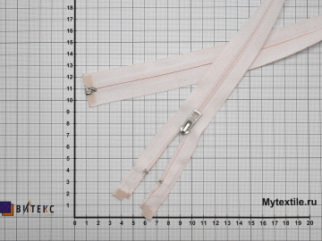 Молния разъёмная светло-розовая 53 см спираль пластик М3Р19
