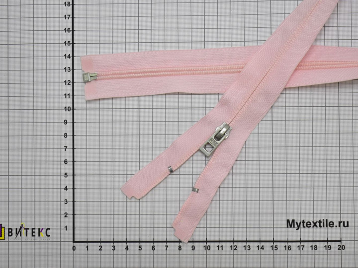 Разъёмная потайная молния розовая 65 см спираль М1Р31
