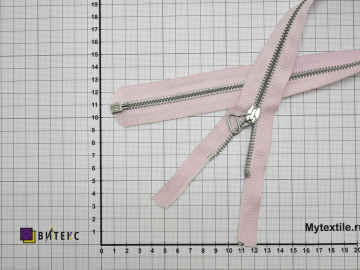 Молния разъёмная розовая 49 см металл М3Р517