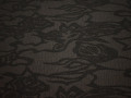 Пальтовая коричневая ткань шерсть полиэстер цветочный узор ГД564