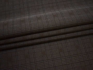 Костюмная серая коричневая ткань полиэстер эластан ВА694