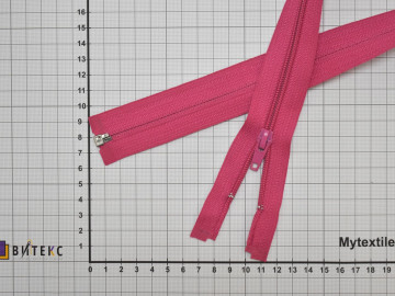 Молния разъёмная розовая 60 см спираль пластик М3Р219