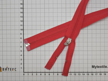 Молния разъёмная красная 57 см спираль пластик М3Р218