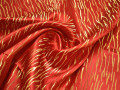 Китайский шёлк красный абстракция полосы полиэстер ЕБ2162
