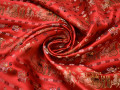 Китайский шёлк красный орнамент люди полиэстер ЕБ2158