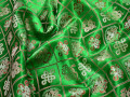 Китайский шёлк зеленый узор орнамент полиэстер ЕБ2159