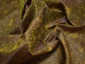 Китайский шёлк коричневый золотой узор полиэстер ЕБ2160