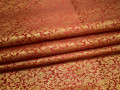 Китайский шёлк красный золотой узор полиэстер ЕБ2156