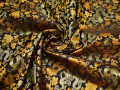 Китайский шёлк коричневый золотой цветы полиэстер ГВ4138