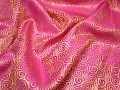 Китайский шёлк розовый геометрический узор полиэстер ГВ3142