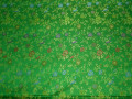 Китайский шёлк зеленый цветочный узор полиэстер ГВ496