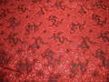 Китайский шёлк красный цветы животные полиэстер ЕБ2152