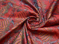 Китайский шёлк красный орнамент полиэстер ГВ493
