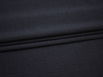 Плательная синяя ткань шелк полиэстер эластан БВ2142