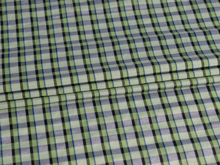 Рубашечная ткань в зеленую полоску ЕВ2124
