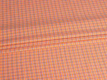Рубашечная оранжевая ткань в полоску ЕВ3118