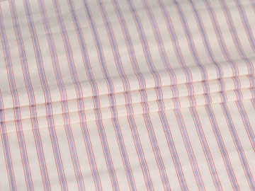 Рубашечная белая ткань в сиреневую полоску ЕБ5100