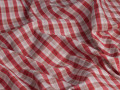 Рубашечная молочная красная ткань полоска ЕВ2107