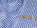 Рубашечная синяя белая ткань полоска ЕБ599