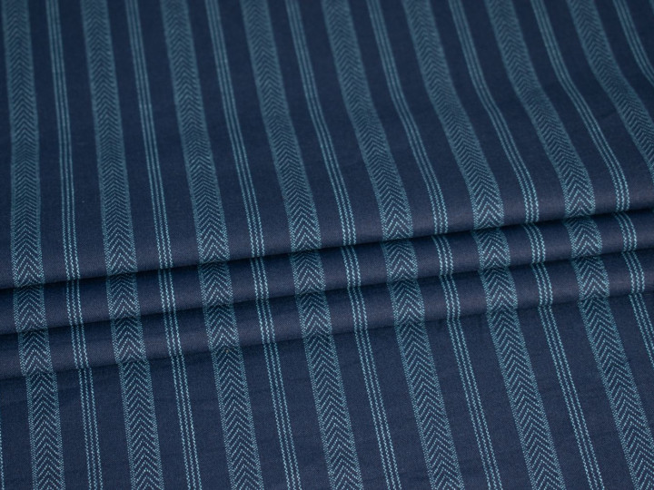 Рубашечная синяя голубая ткань полоска ЕБ5104