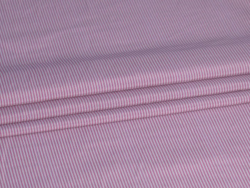 Рубашечная сиреневая белая ткань полоска ЕБ5101
