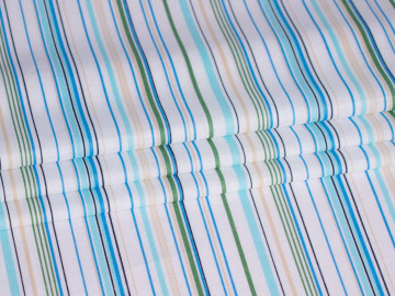 Рубашечная белая голубая ткань полоска ЕВ2101