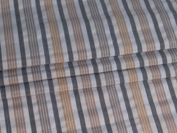 Рубашечная серая коричневая ткань полоска ЕВ2113